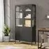Piper Display Cabinet with 4 Doors - Black, Glass Steel