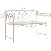 Piper Garden Seating Bench - Antique White, Steel alternate view