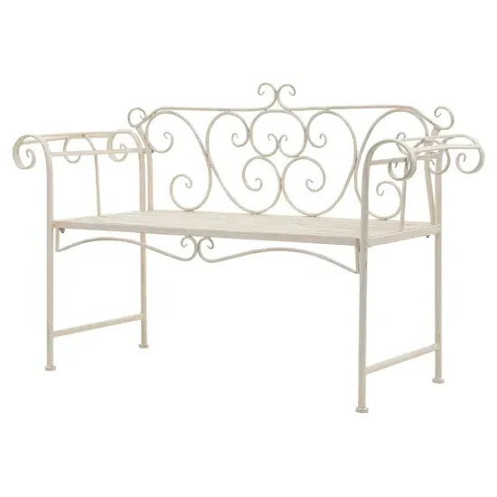 Piper Garden Seating Bench - Antique White, Steel product