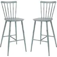 Piper Outdoor Bar Chairs Pair - Blue, Aluminium