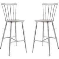 Piper Outdoor Bar Chairs Pair - White, Aluminium