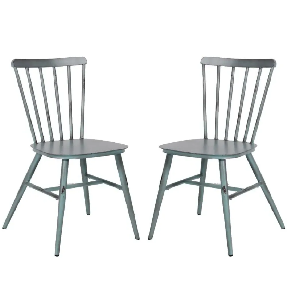 Piper Side Chairs Pair - Blue, Aluminium image