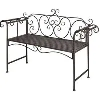 Piper Steel Garden Bench - Antique Brown