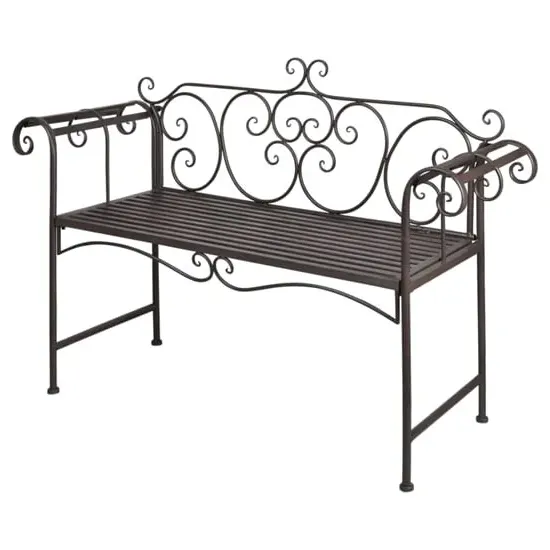 Piper Steel Garden Bench - Antique Brown image
