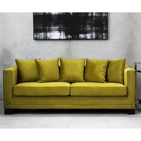 Pipirima 3-Seater Sofa - Moss Green, Velvet