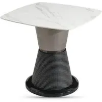 Piran Sintered Stone End Table - White