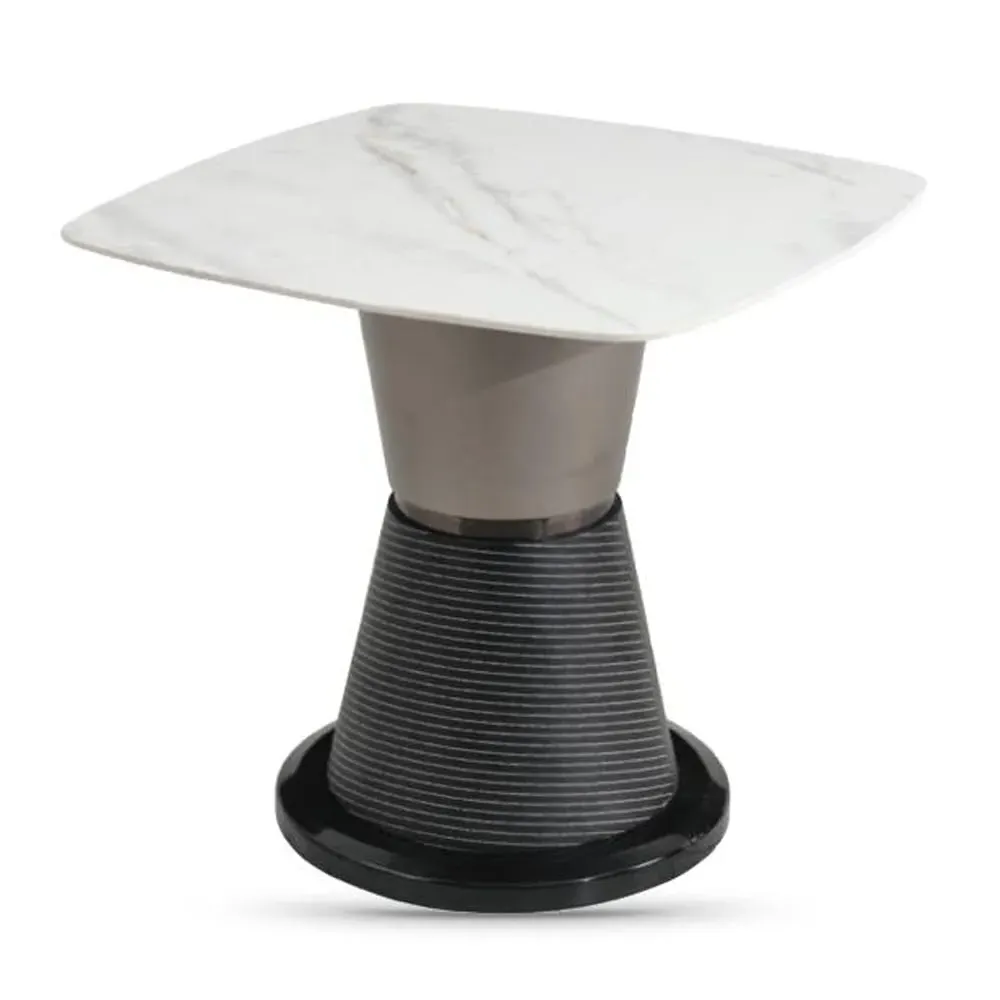 Piran Sintered Stone End Table - White image