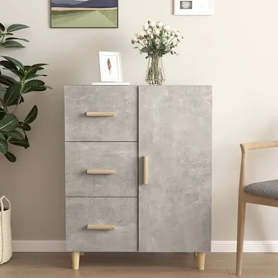 Pirro 1-Door 3-Drawer Sideboard - Concrete Effect, Engineered Wood