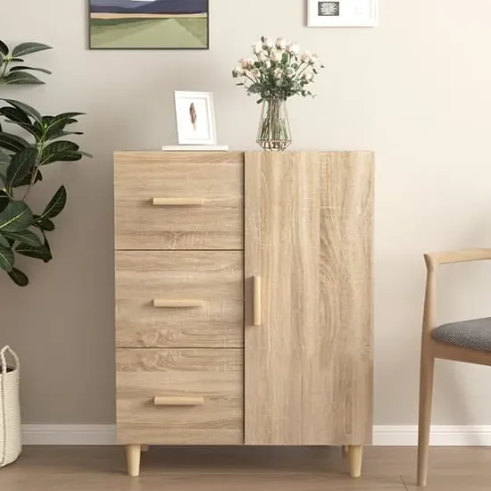 Pirro 1-Door 3-Drawer Sideboard - Sonoma Oak, Engineered Wood