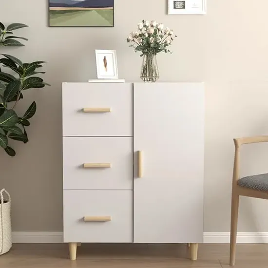 Pirro 1-Door 3-Drawer Sideboard - White, Engineered Wood