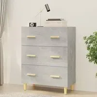 Pirro 3 Drawer Chest - Concrete Effect, Engineered Wood