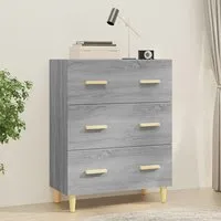 Pirro 3 Drawer Chest - Grey, Engineered Wood