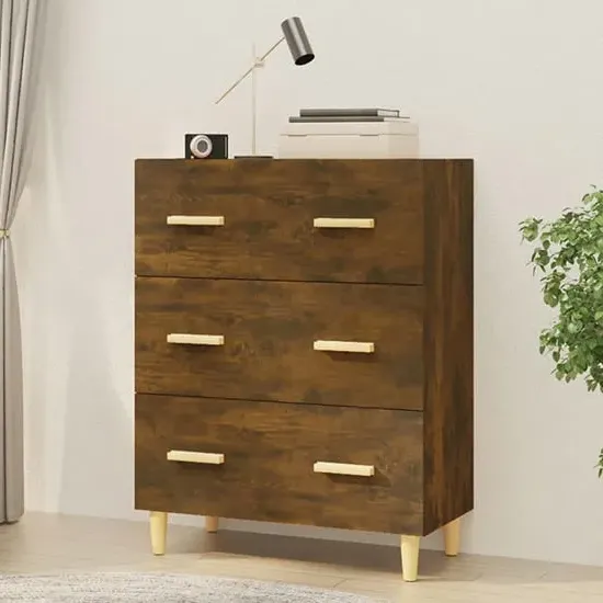 Pirro 3 Drawer Chest - Smoked Oak, Engineered Wood