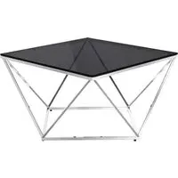 Pittsburgh Coffee Table - Smoked Glass, Stainless Steel