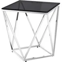 Pittsburgh Side Table - Smoked Glass, Stainless Steel