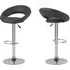 Plano Bar Stools with Gas Lift - Grey, PU Leather