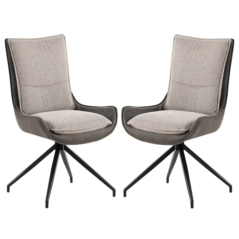 Plano Dining Chairs - Grey, Fabric