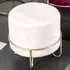 Plano Round Stool - Cream, Velvet