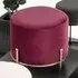 Plano Round Stool - Red, Velvet