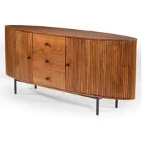 Plano Wooden Sideboard with 2 Doors 3 Drawers - Walnut