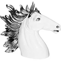 Platinum Fired Ceramic Horse Head Bust - Chrome, White alternate view