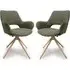 Playa Swivel Dining Chairs Pair - Sage, Fabric
