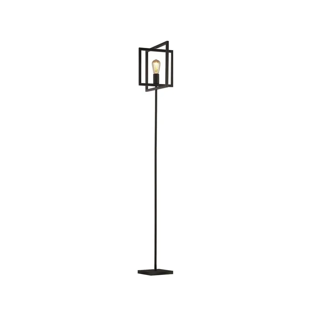 Plaza Square Metal Floor Lamp - Matt Black
