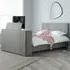 Plazas King Size TV Bed with Lift Mechanism - Grey, Fabric