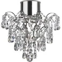 Pleades Flush Ceiling Light with Crystal Droplets - Chrome