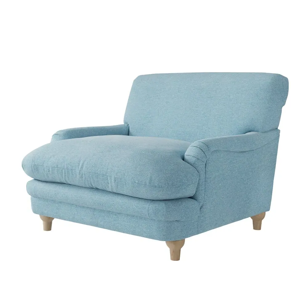Plumpton Fabric Armchair - Duck Egg Blue