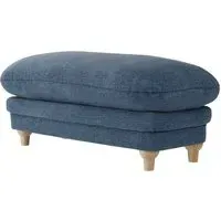 Plumpton Fabric Foot Stool - Denim Blue