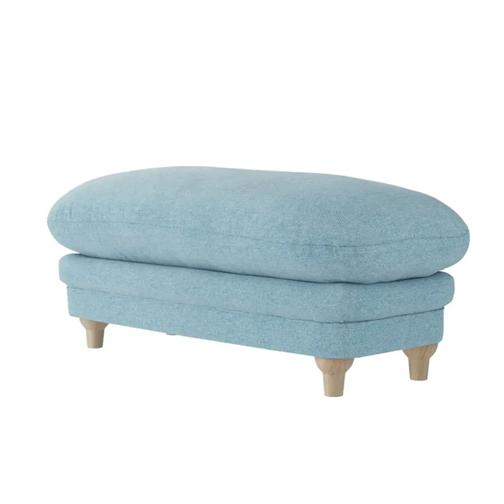 Plumpton Fabric Foot Stool - Duck Egg Blue