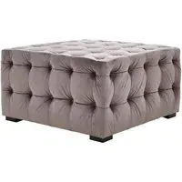Poerava Upholstered Velvet Footstool - Grey