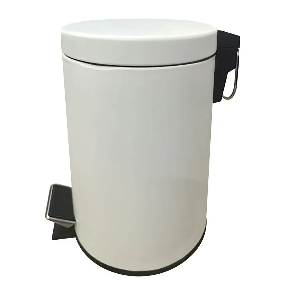 Polaris 3 Litre Pedal Bin - Cream, Metal product