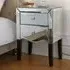 Polearm Mirrored Bedside Cabinet with 2 Drawers - Silver