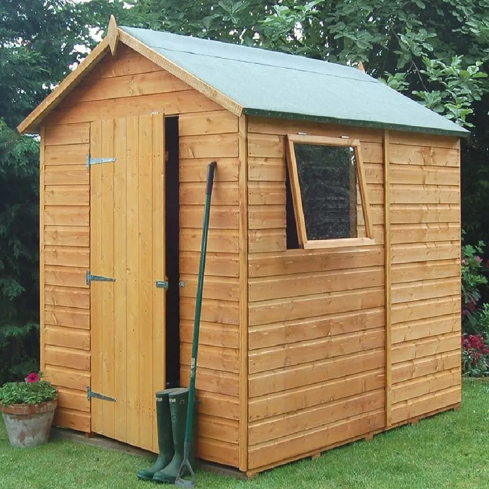 Polmont 7x5 Garden Apex Shed - Honey Brown, Wood product