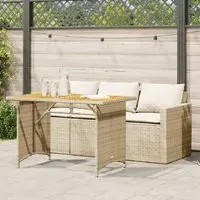 Ponce 3-Seater Outdoor Dining Set - Beige, Rattan