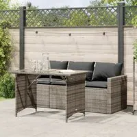 Ponce 3-Seater Outdoor Dining Set - Dark Grey, Rattan