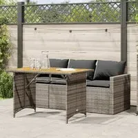 Ponce 3-Seater Outdoor Dining Set - Dark Grey, Wood
