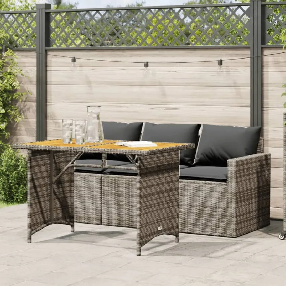Ponce 3-Seater Outdoor Dining Set - Dark Grey, Wood