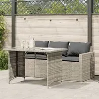 Ponce 3-Seater Outdoor Dining Set - Grey, Rattan