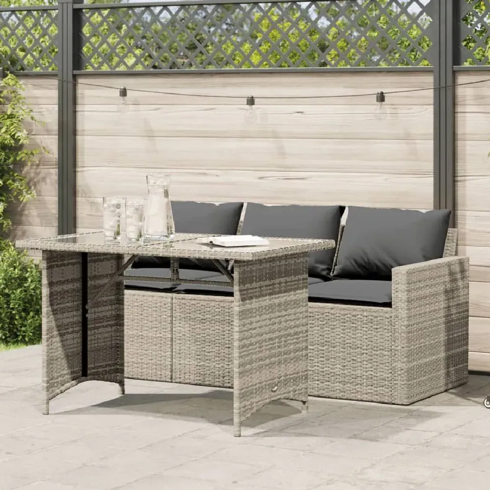 Ponce 3-Seater Outdoor Dining Set - Grey, Rattan