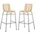 Ponoka Stacking Bar Stools Pair - Natural, Rattan