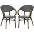 Ponte Outdoor Stacking Armchairs Pair - Black, Wicker