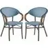 Ponte Outdoor Stacking Armchairs Pair - Blue, Wicker