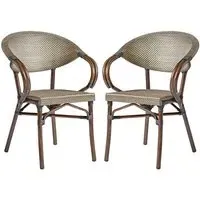 Ponte Outdoor Stacking Armchairs Pair - Gold, Wicker
