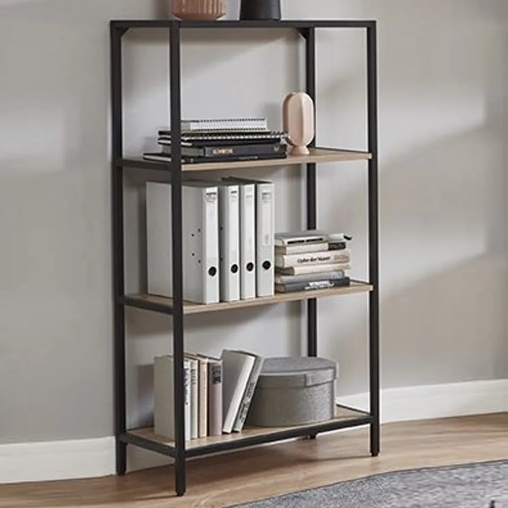 Pontiac 3-Shelf Bookcase - Black, Oak image