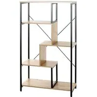 Pontiac 4-Shelf Bookcase - Black, Oak