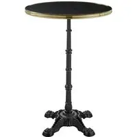 Pontiac 60cm Bar Height Table with Gold Rim - Black, Wood