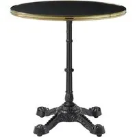 Pontiac 60cm Bistro Table with Gold Rim - Black, Wood